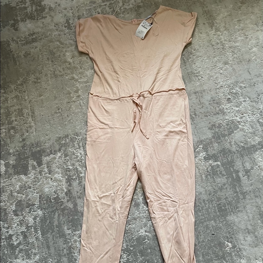 Zara nude cotton jumpsuit romper